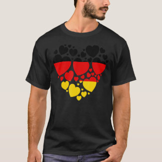 T-shirt Drapeau Allemand Idée Coeur Pour Femmes & Drapeau