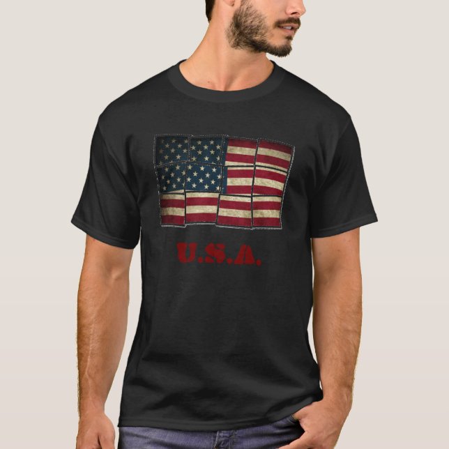 T-shirt drapeau américain (Devant)