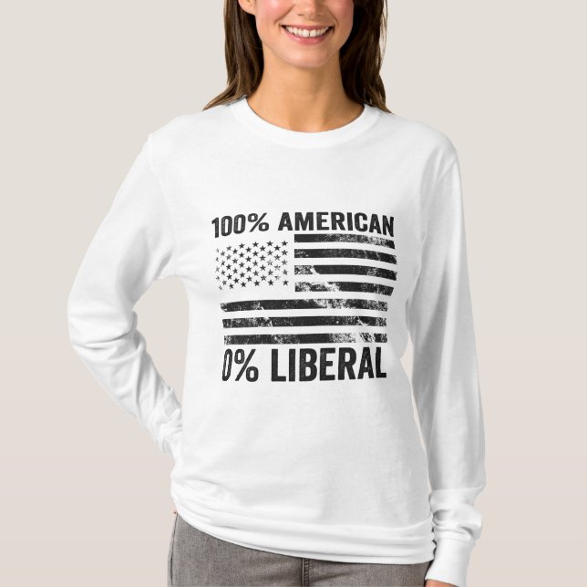 T-shirt Drapeau américain 100% américain 0% libéral républ (Devant)