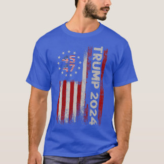 T-shirt Drapeau américain 2024 45 47 Sweatshirt à col blan