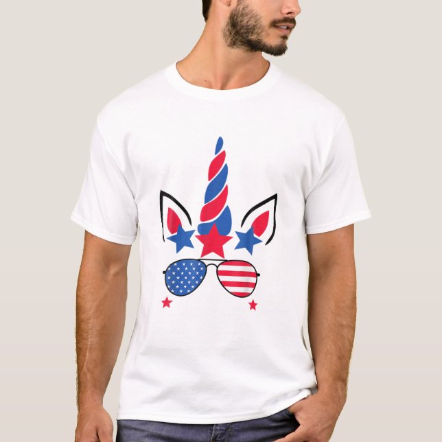 T-shirt Drapeau américain 4 juillet (Devant)