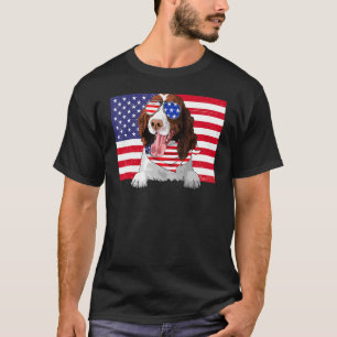 T-shirt Drapeau américain 4 juillet Anglais Springer Spani