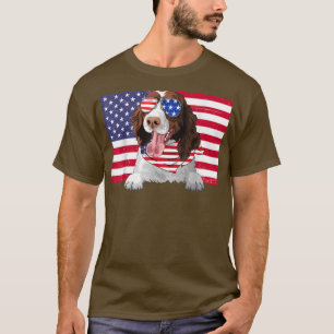T-shirt Drapeau américain 4 juillet English Springer Spani