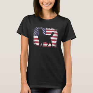 T-shirt Drapeau Américain 4 juillet Golden Retriever Papa