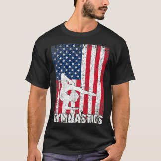 T-shirt Drapeau américain 4 juillet Gymnaste Premi