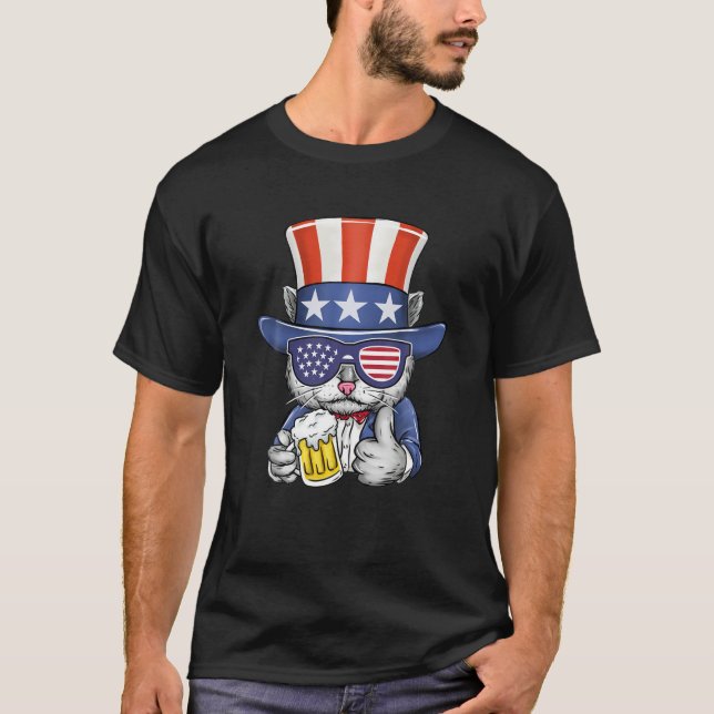 T-shirt Drapeau américain 4 juillet Hommes Femmes Ameri (Devant)