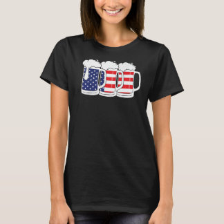 T-shirt Drapeau américain 4 juillet Hommes Femmes Merica U