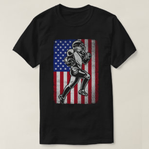 T-shirt Drapeau américain 4 juillet joueur de football pat