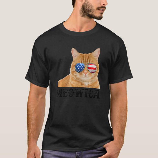 T-shirt Drapeau américain 4 juillet Kitten (Devant)
