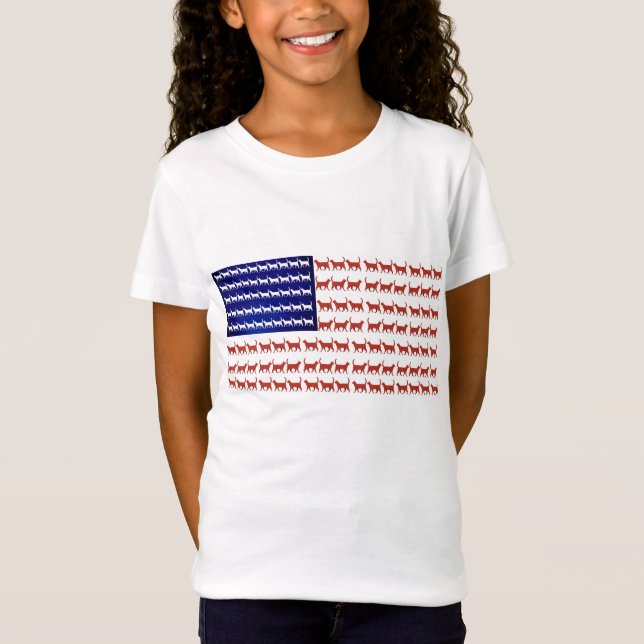 T-Shirt drapeau américain 4 juillet rouge blanc bleu patri (Devant)
