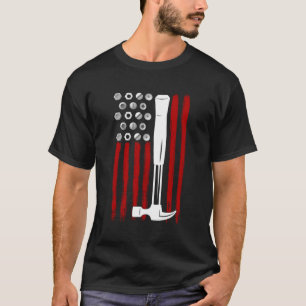 T-shirt Drapeau Américain 4E Juillet Carpe de menuiserie