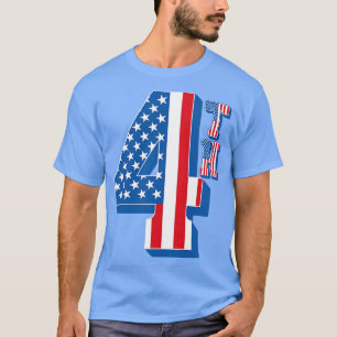 T-shirt Drapeau Américain 4ème Texte