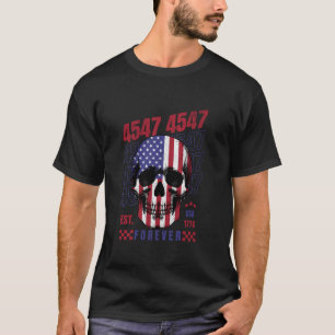 T-shirt Drapeau américain à crâne Pro Trump 4547 à manches