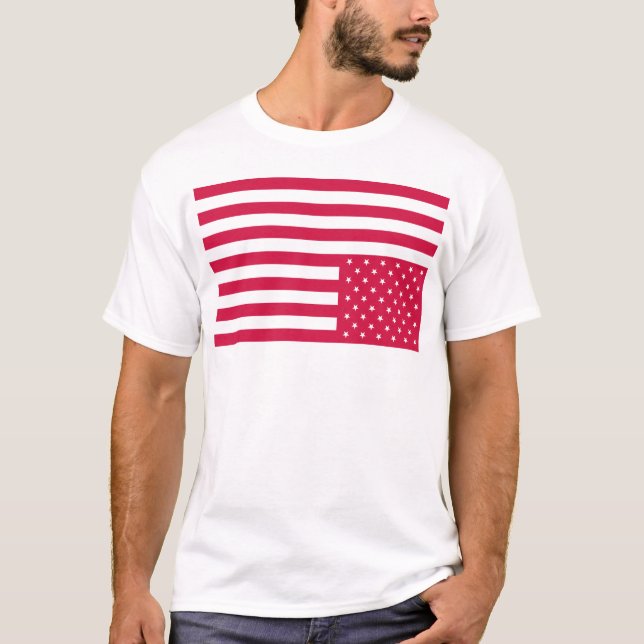 T-shirt Drapeau américain à l'envers - rouge (Devant)