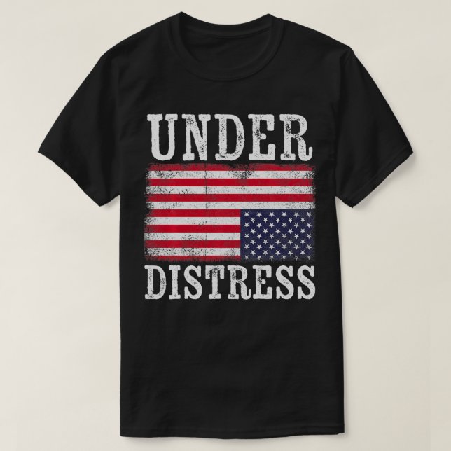 T-shirt Drapeau américain à l'envers sous la contrainte Un (Design devant)