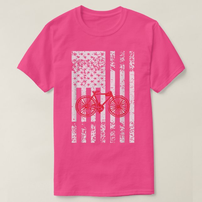 T-shirt Drapeau américain à vélo 4 juillet patriotique (Design devant)