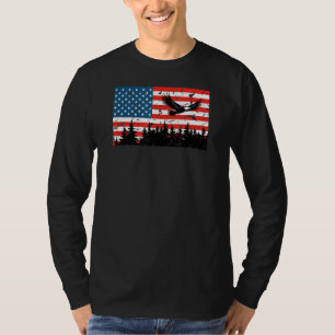 T-shirt Drapeau américain Aigle patriotique Aigle volant A