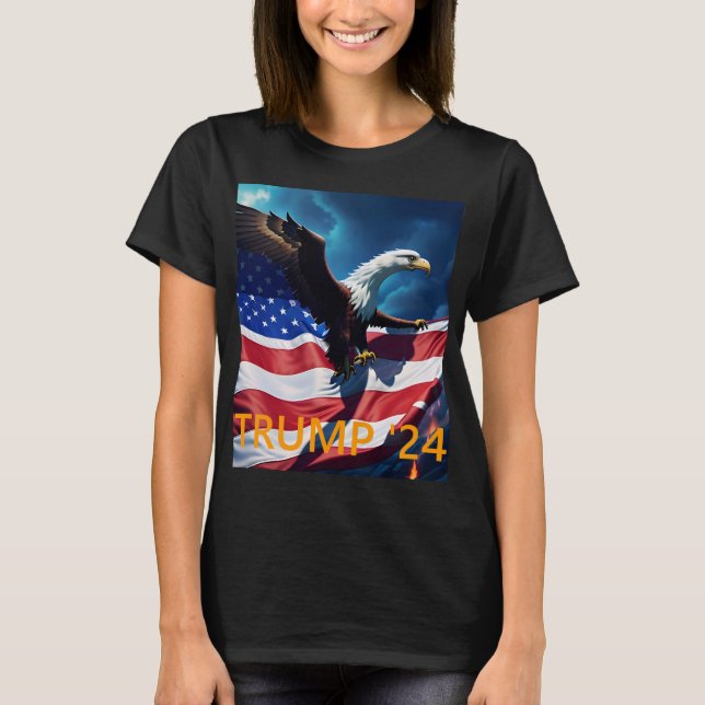 T-shirt Drapeau américain Aigle TRUMP 2024 (Devant)