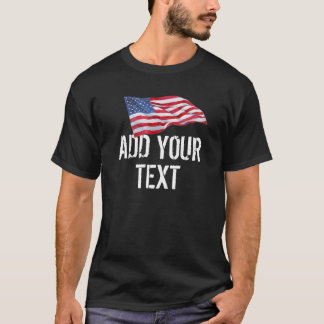 T-shirt Drapeau américain "Ajouter votre texte"