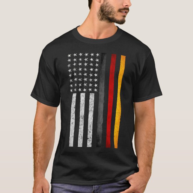 T-shirt Drapeau américain allemand (Devant)