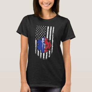 T-shirt Drapeau américain américain Emt pompier médical d'