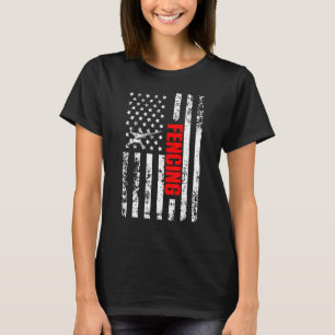 T-shirt Drapeau américain américain Sports d'escrime patri