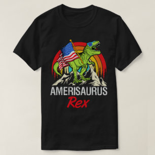 T-shirt Drapeau américain Amerisaurus Rex Dinosaur 4 juill