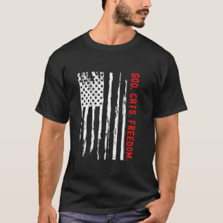 T-shirt Drapeau américain Amoureux des chats Chats patriot