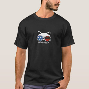 T-shirt Drapeau américain Amoureux des chats de la méowica