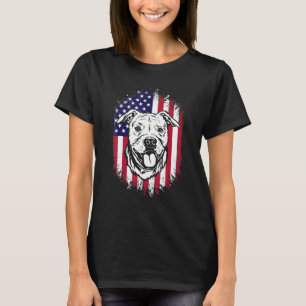 T-shirt Drapeau Américain Amstaff Staffordshire Américain