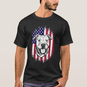 T-shirt Drapeau Américain Amstaff Staffordshire Américain