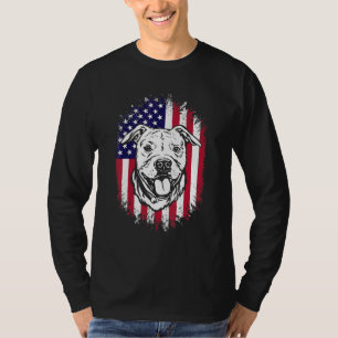 T-shirt Drapeau Américain Amstaff Staffordshire Terrier Am