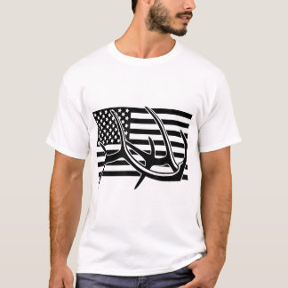 T-shirt Drapeau américain Antlers extérieurs Elk Deer