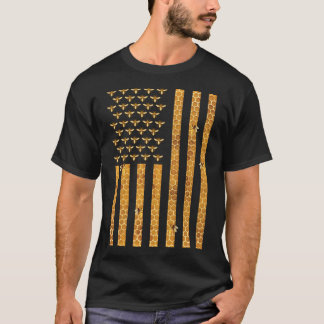 T-shirt Drapeau américain apiculteur à nid d'abeille - Dre