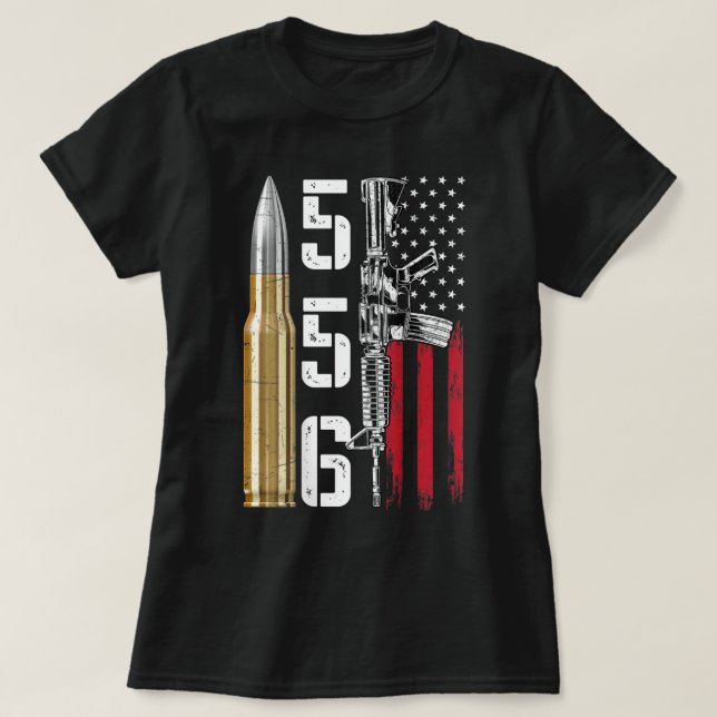 T-shirt Drapeau Américain Ar-15 Ar15 Rifle Sling Gift Gun  (Design devant)