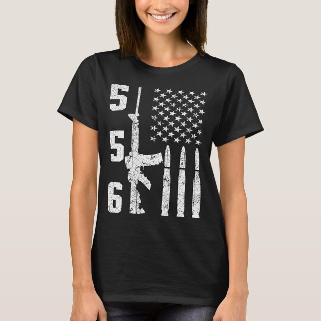 T-shirt Drapeau Américain Ar-15 - Arme-cadeau Ar15 Rifle S (Devant)