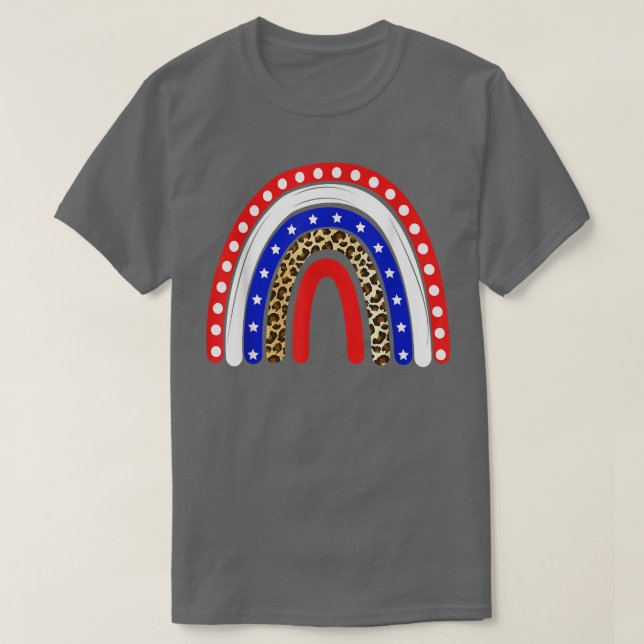 T-shirt Drapeau américain arc-en-ciel patriotique 4 juille (Design devant)