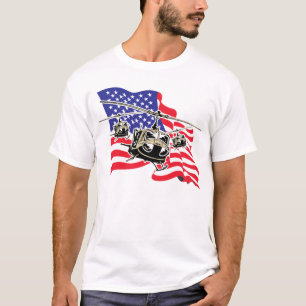 T-shirt Drapeau américain avec des hélicoptères