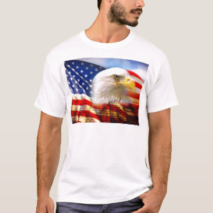 T-shirt Drapeau américain avec Eagle chauve