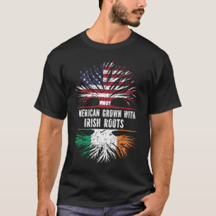 T-shirt Drapeau américain avec irlandais Roots USA