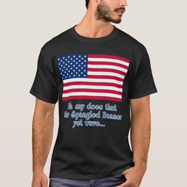 T-shirt Drapeau américain avec la citation de bannière (Devant)
