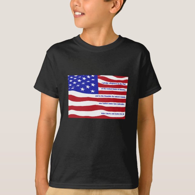 T-shirt Drapeau américain avec Promdge sur rayures (Devant)