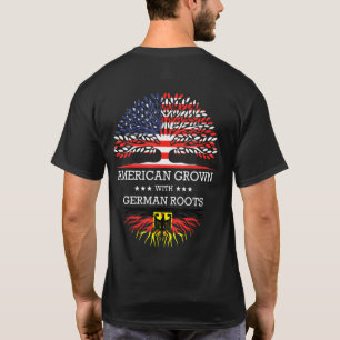 T-shirt Drapeau Américain Avec Racines Allemandes