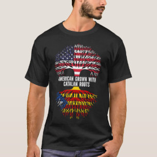 T-shirt Drapeau américain avec racines catalanes USA
