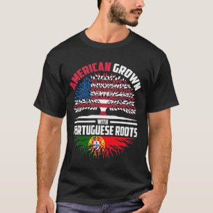 T-shirt Drapeau Américain Avec Racines Portugaises Portuga