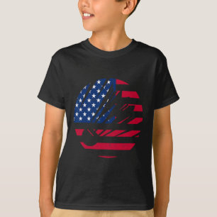 T-shirt Drapeau américain Badminton Chemise Hommes Femmes
