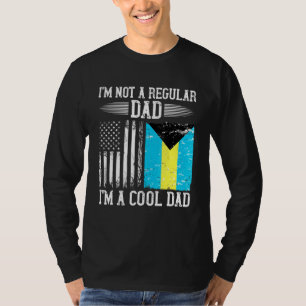 T-shirt Drapeau américain bahaméen Bahamas Racines papa
