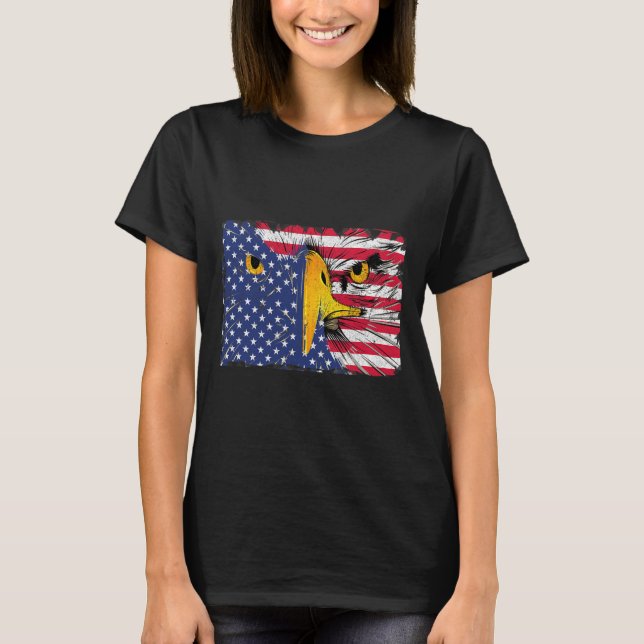 T-shirt Drapeau américain Bald Eagle 4 juillet (Devant)