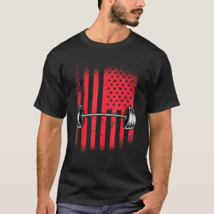 T-shirt Drapeau américain Barbell