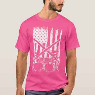 T-shirt Drapeau américain Batterie de tambour patriotique